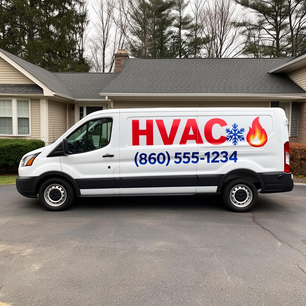 HVAC commercial van wraps — branded fleet vehicles for heating and cooling company
