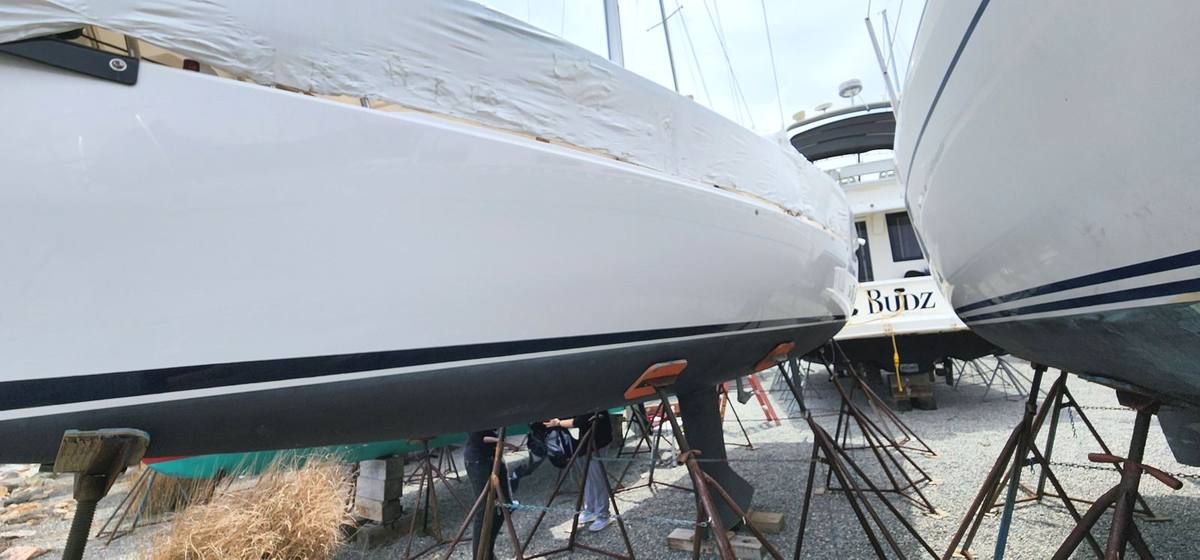 Sailboat hull in stock white before the wrap