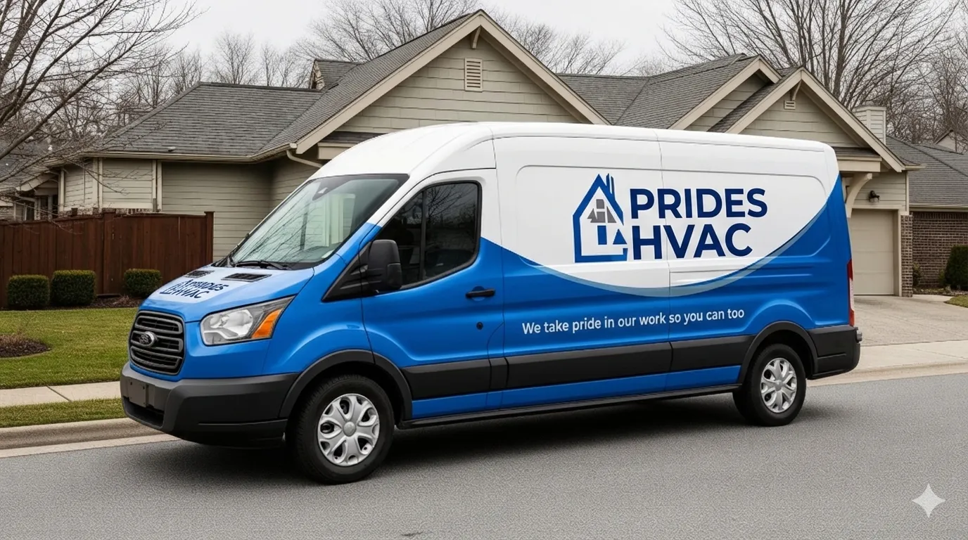 HVAC company truck wrap — branded fleet vehicle graphics